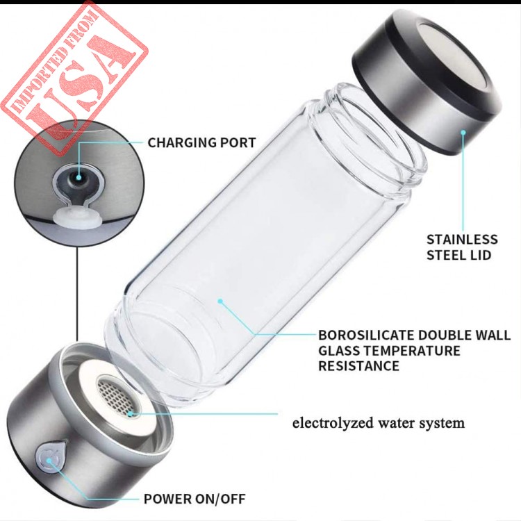 Portable Hydrogen Water Bottle,Glass Hydrogen Water Generator USB ...