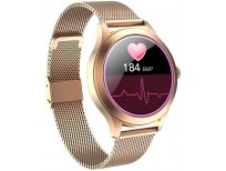 Smart Watch for Women, Full Touch Screen IP68 Waterproof, Fitness Tracker with Heart Rate Blood Pressure Oxygen Monitor Step Calorie Counter Music Control, Smartwatch for iPhone Android Phones (Gold)