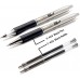 Zebra Pens Fine Point F-402 Ballpoint Stainless Steel Pen, 0.7mm Black Ink, 2 Black Ink Retractable Metal Pens with 2 Black Ink Refills in Pack, 0.7mm Fine Point Pens With .7 mm F402 Zebra Pen Refill.