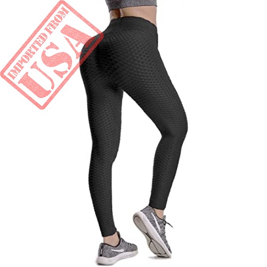 Women's High Waist Yoga Pants Butt Lift Tummy Control Leggings Textured Scrunch Booty Tights