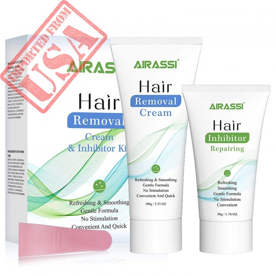 Hair Removal Cream and Inhibitor, Depilatory Cream Hair Inhibiting, Skin Friendly Painless Flawless Hair Remover Cream For Women and Men, Airassi