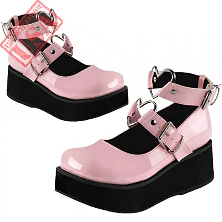 CYNLLIO Platform Pumps Harajuku Mary Jane Shoes Cute Lolita Shoes Heart ...