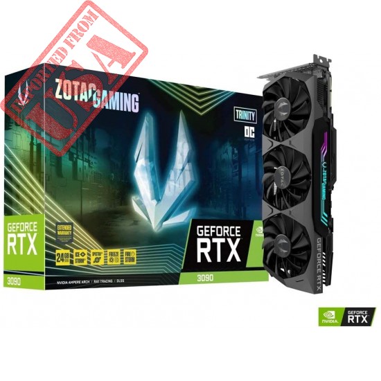 ZOTAC Gaming GeForce RTX 3090 Trinity OC 24GB GDDR6X 384-bit 19.5 Gbps PCIE 4.0 Gaming Graphics Card, IceStorm 2.0 Advanced Cooling, Spectra 2.0 RGB Lighting, ZT-A30900J-10P