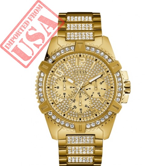 Gold-Tone Slim Mesh Diamond Watch